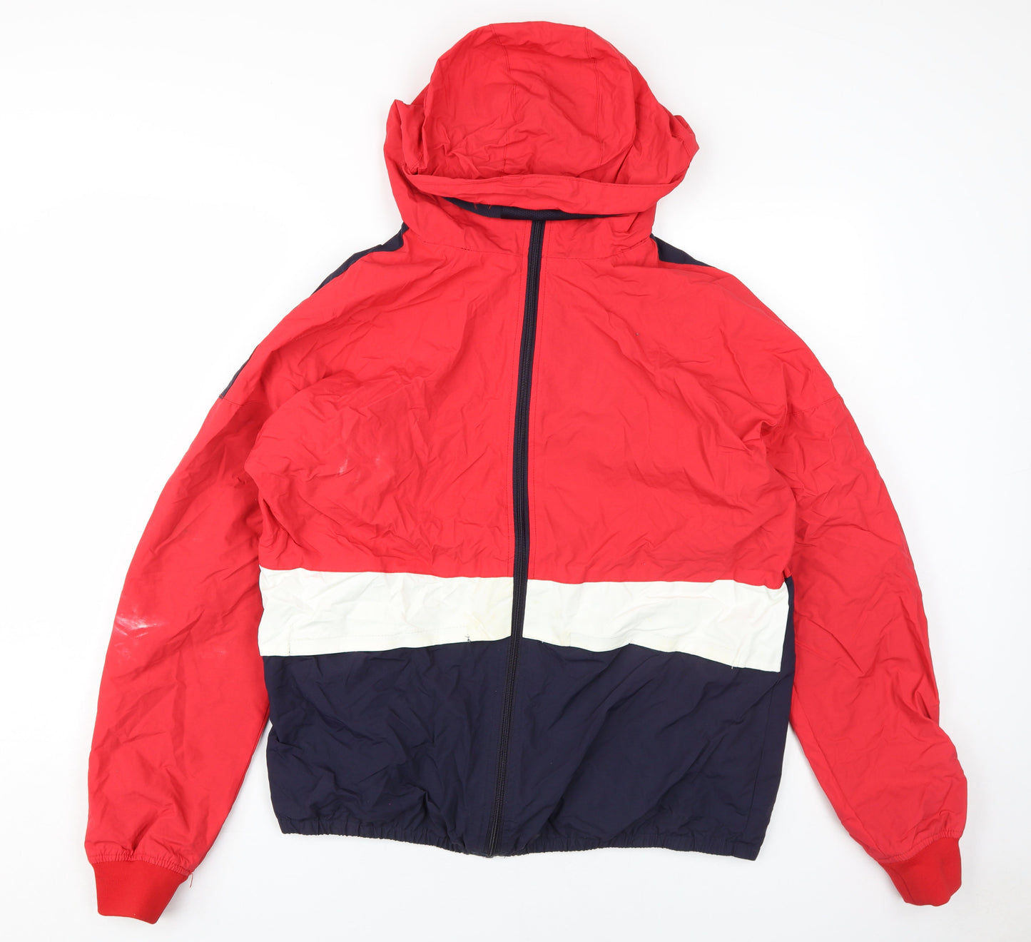 Mens UK Size L Pull&Bear Multicoloured Windbreaker Coat