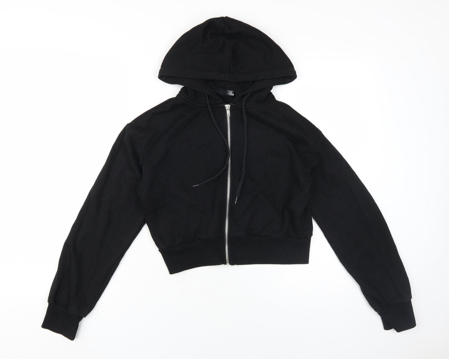 Womens UK Size 10 Boohoo Black Full Zip Hoodie