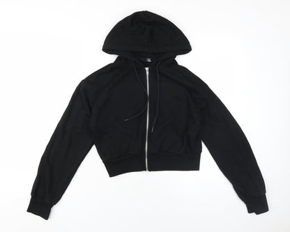 Womens UK Size 10 Boohoo Black Full Zip Hoodie