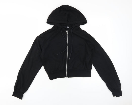 Womens UK Size 10 Boohoo Black Full Zip Hoodie