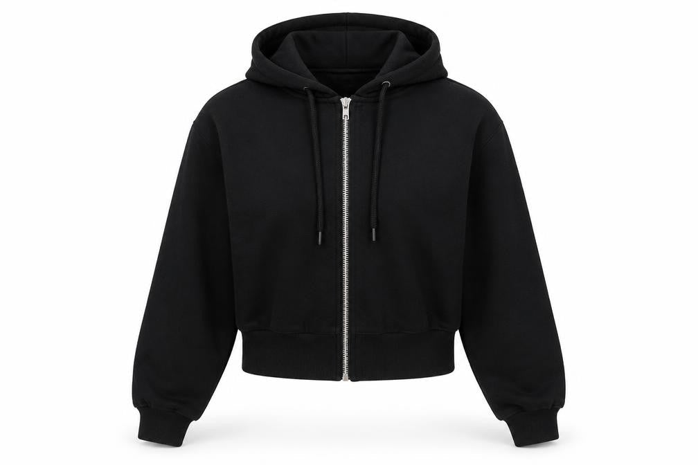 Womens UK Size 10 Boohoo Black Full Zip Hoodie