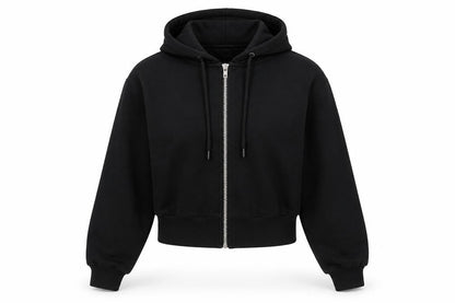 Womens UK Size 10 Boohoo Black Full Zip Hoodie