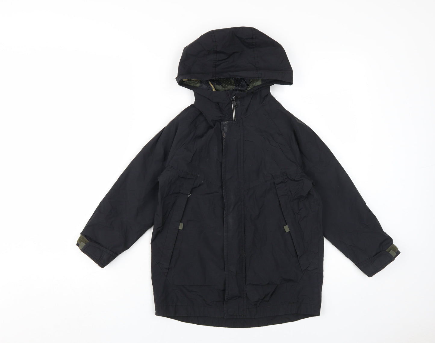 Zara Boys Black Parka Jacket with Hood, Size S
