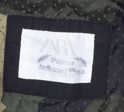 Zara Boys Black Parka Jacket with Hood, Size S