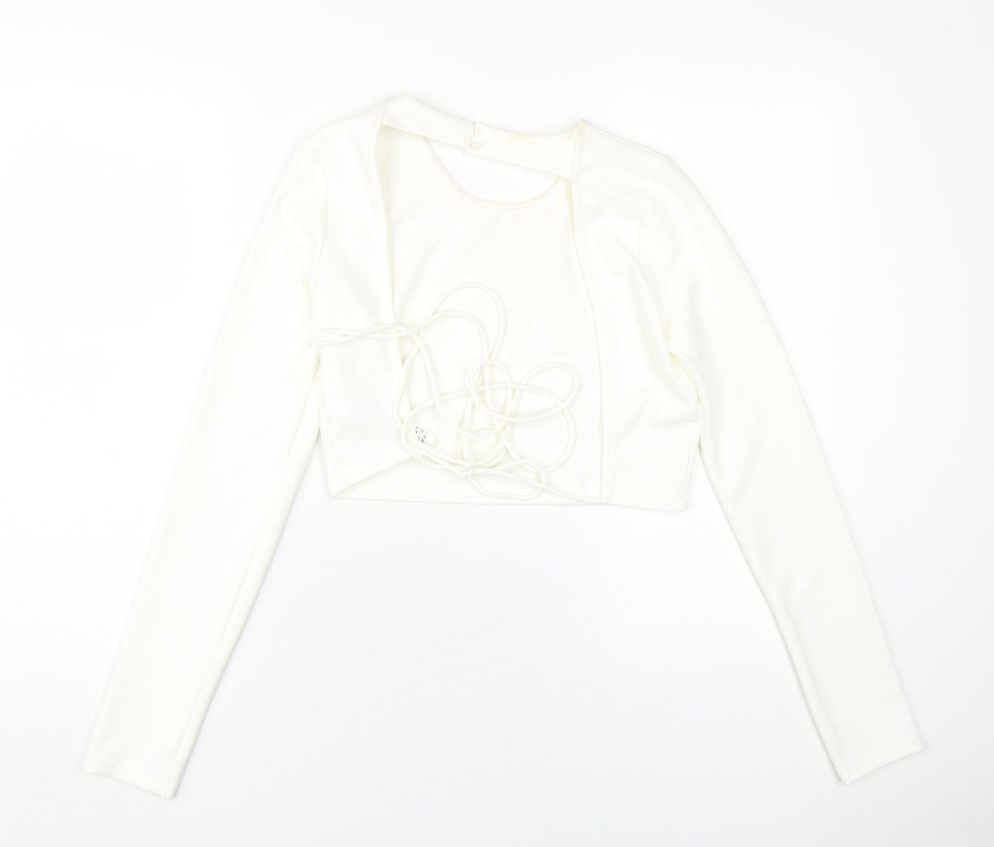 Womens UK Size S Zara White Cropped Blouse