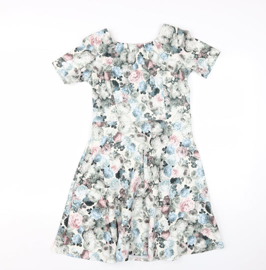 Dorothy Perkins Petite Floral Fit & Flare Dress Multicoloured