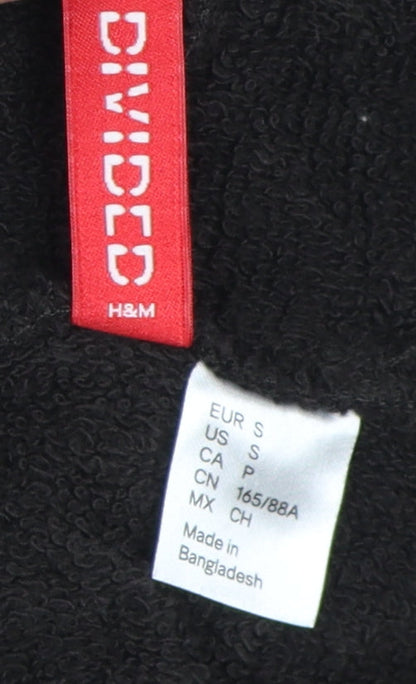 H&M Women's Black Full Zip Hoodie, Size Small, Cotton