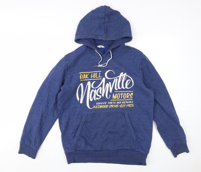 Mens UK Size M NEXT Blue Pullover Hoodie