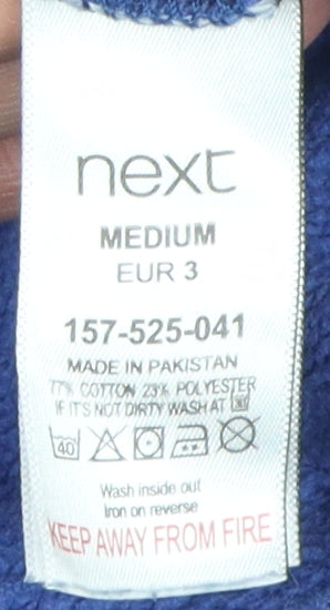 Mens UK Size M NEXT Blue Pullover Hoodie
