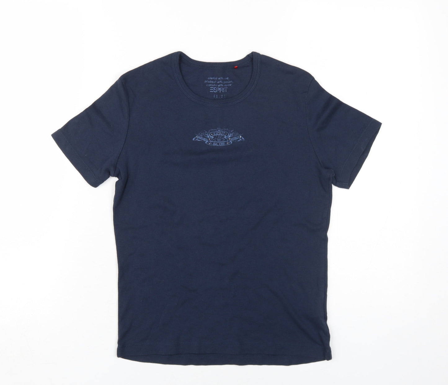 Unisex Adults UK Size L Esprit Blue Basic T-Shirt