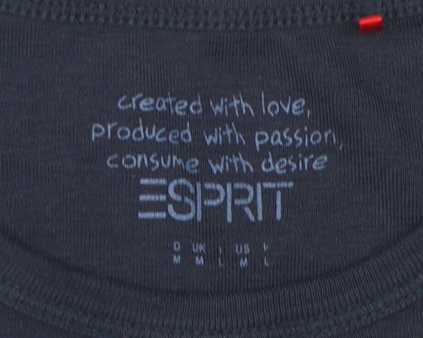 Unisex Adults UK Size L Esprit Blue Basic T-Shirt