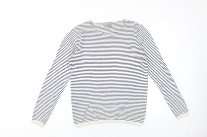 Marks and Spencer Men's White Striped Pullover S