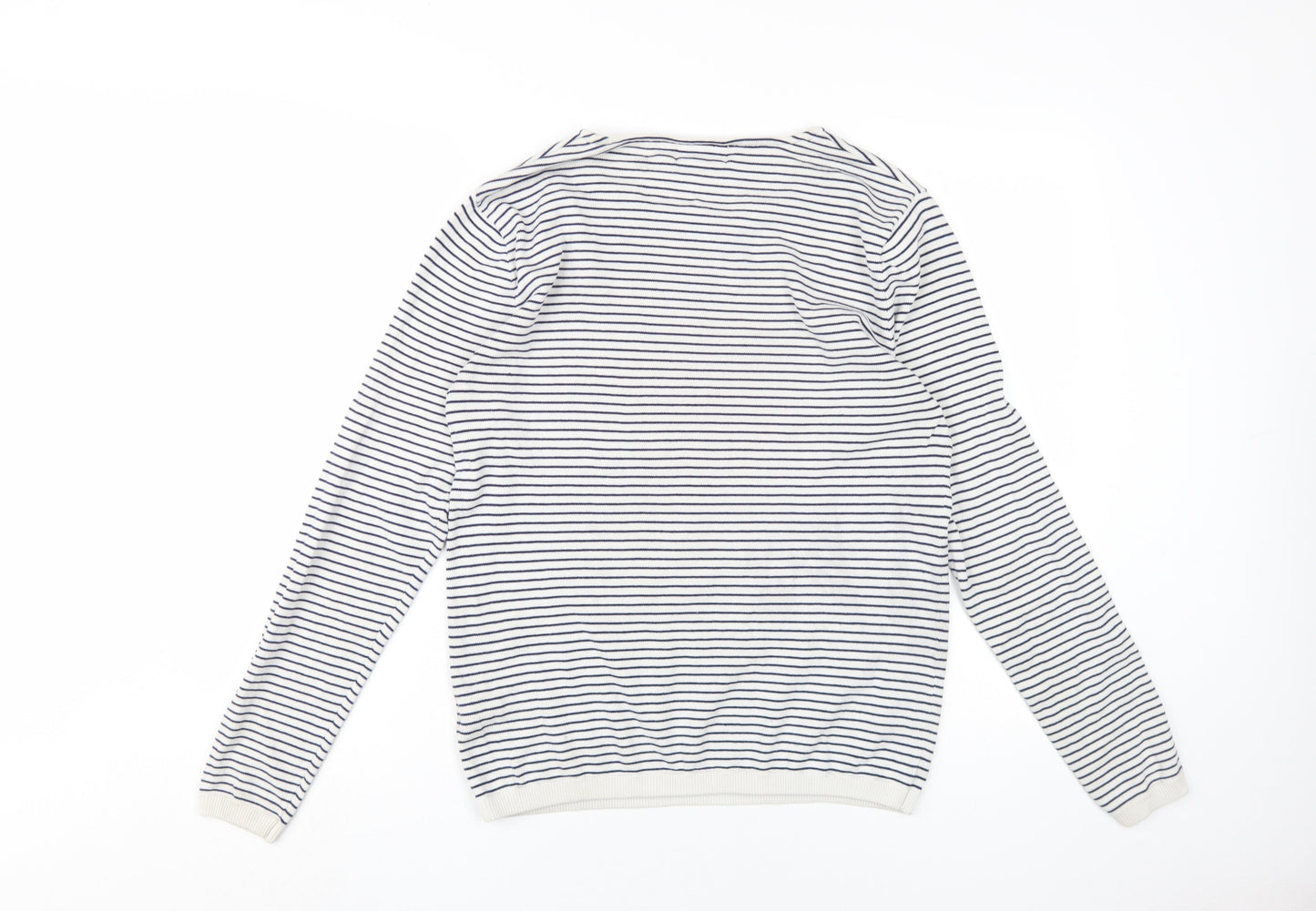 Marks and Spencer Men's White Striped Pullover S