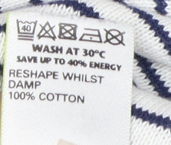 Marks and Spencer Men's White Striped Pullover S