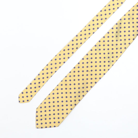 Marks and Spencer Men's Yellow Polka Dot Silk Tie