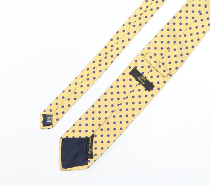Marks and Spencer Men's Yellow Polka Dot Silk Tie