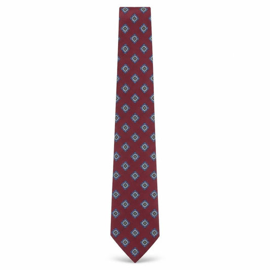 Luca Franzini Men's Red Geometric Silk Tie
