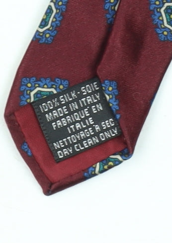 Luca Franzini Men's Red Geometric Silk Tie
