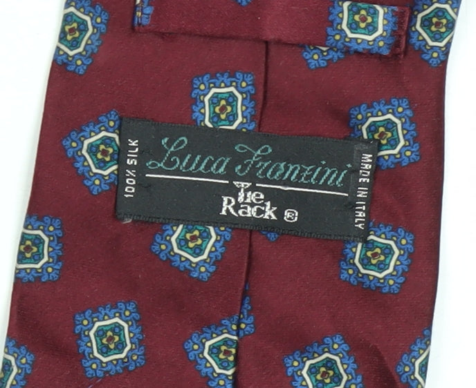 Luca Franzini Men's Red Geometric Silk Tie