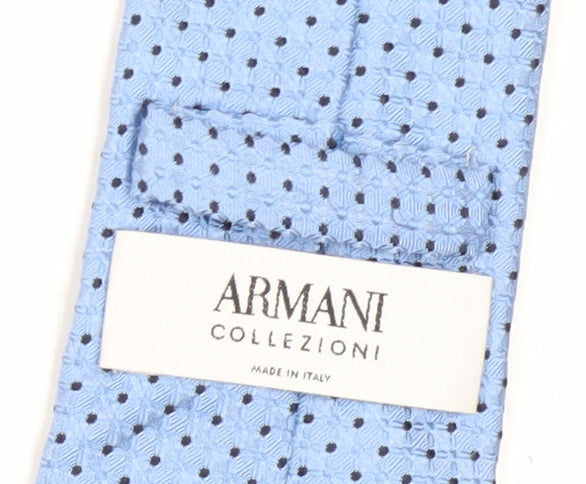 Armani Collezioni Men's Blue Silk Polka Dot Tie