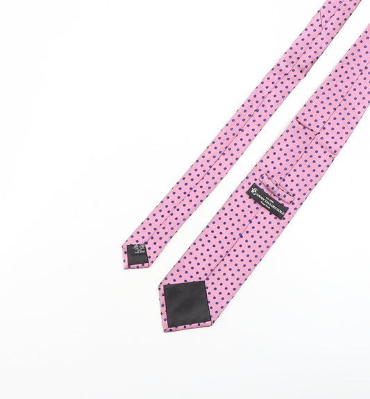 Savoy Taylors Guild Pink Polka Dot Silk Men's Tie