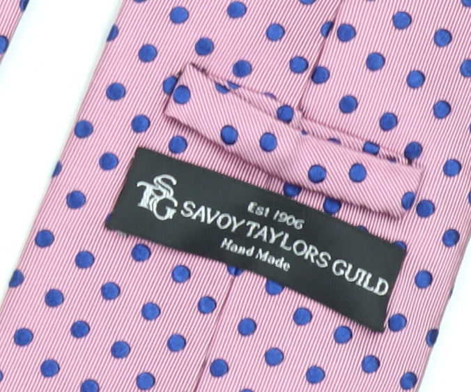 Savoy Taylors Guild Pink Polka Dot Silk Men's Tie