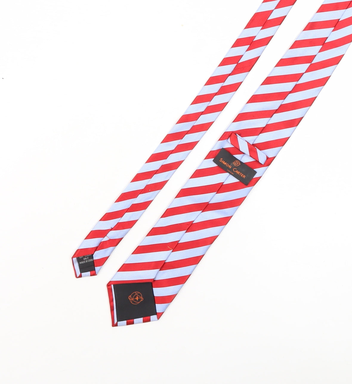 Simon Carter Red Striped Silk Men's Tie