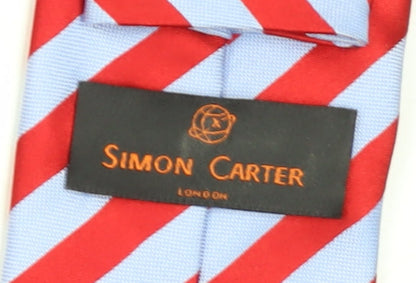 Simon Carter Red Striped Silk Men's Tie
