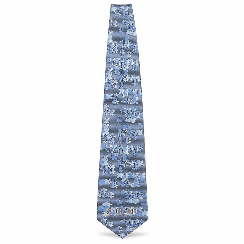 Mens C&A Blue Geometric 100% Silk  Tie