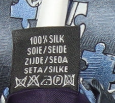 Mens C&A Blue Geometric 100% Silk  Tie