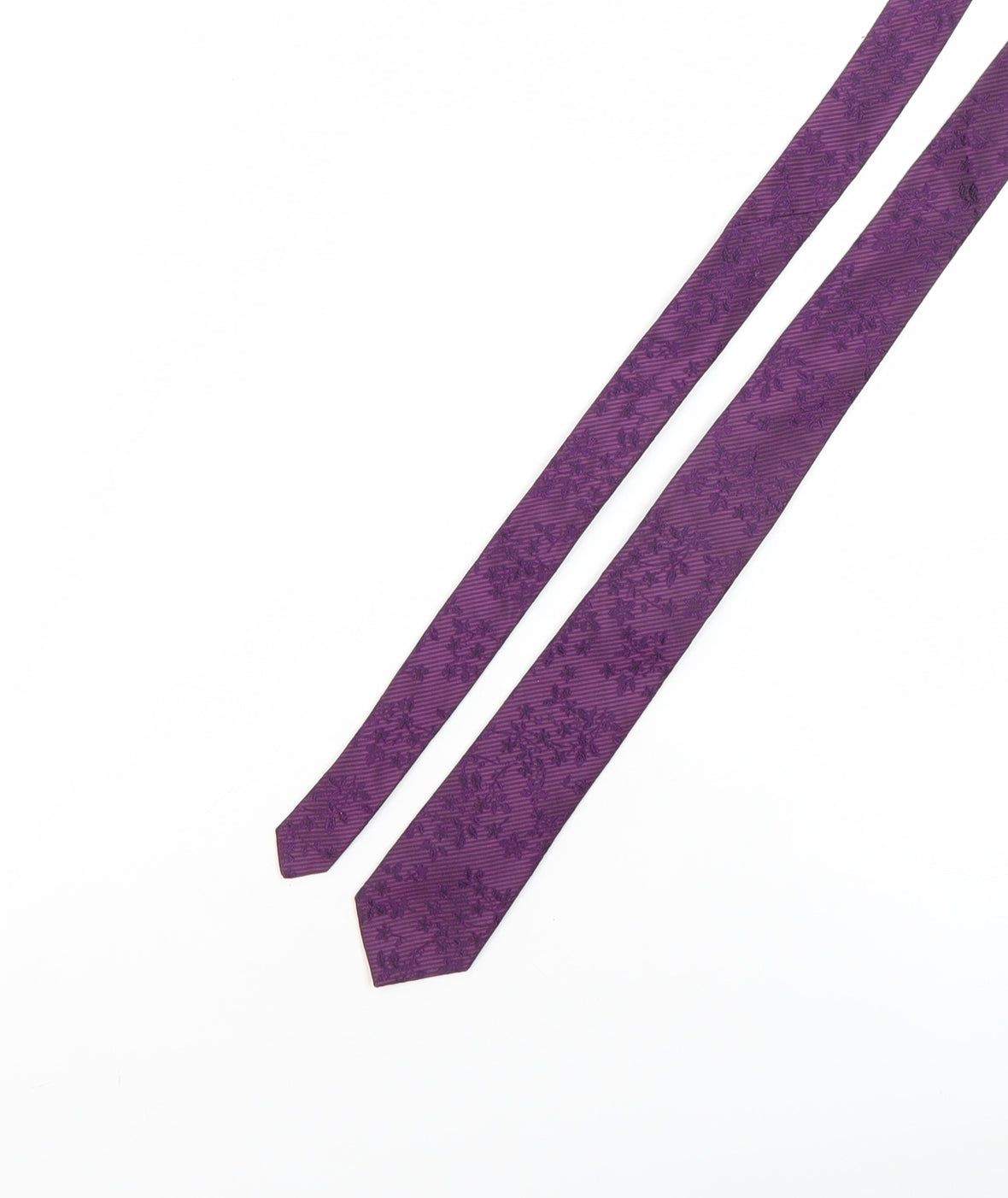 Nigel Hall Men's Purple Silk Slim Floral Tie