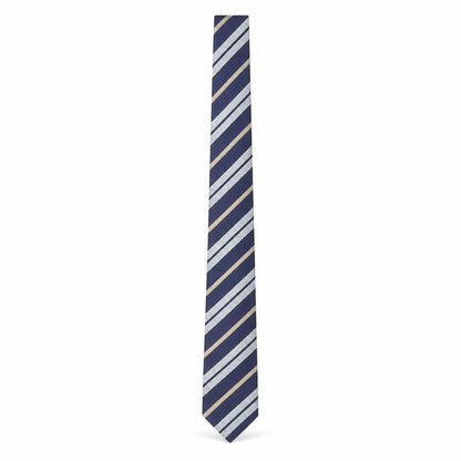 Mens Van Gils Blue Striped 100% Silk Slim Tie