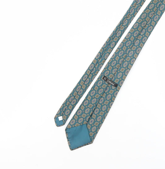 St Michael Men's Green Geometric Polyester Tie