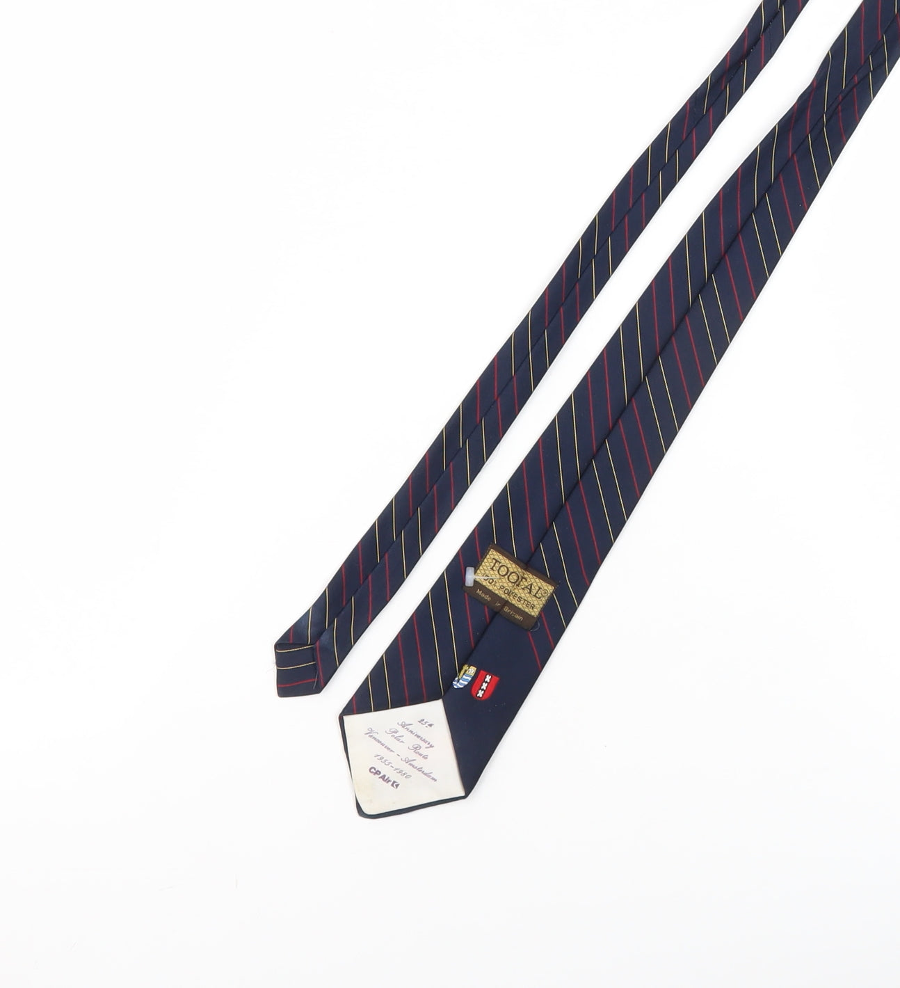 Tootal Men's Blue Striped Polyester Travel Tie