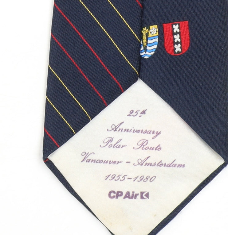 Tootal Men's Blue Striped Polyester Travel Tie