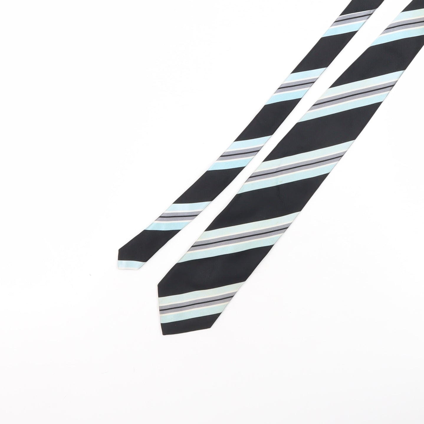 River Island Men's Black Striped Silk Tie