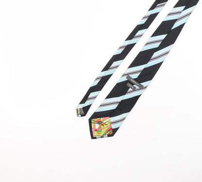 River Island Men's Black Striped Silk Tie