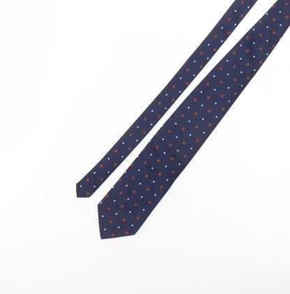 Christian Berg Men's Blue Silk Polka Dot Tie One Size