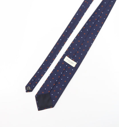 Christian Berg Men's Blue Silk Polka Dot Tie One Size