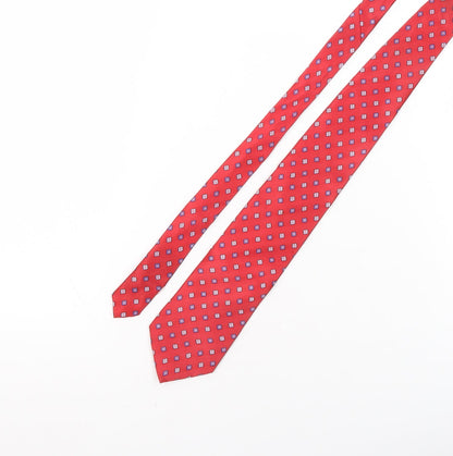 Marks and Spencer Men's Red Silk Geometric Tie One Size