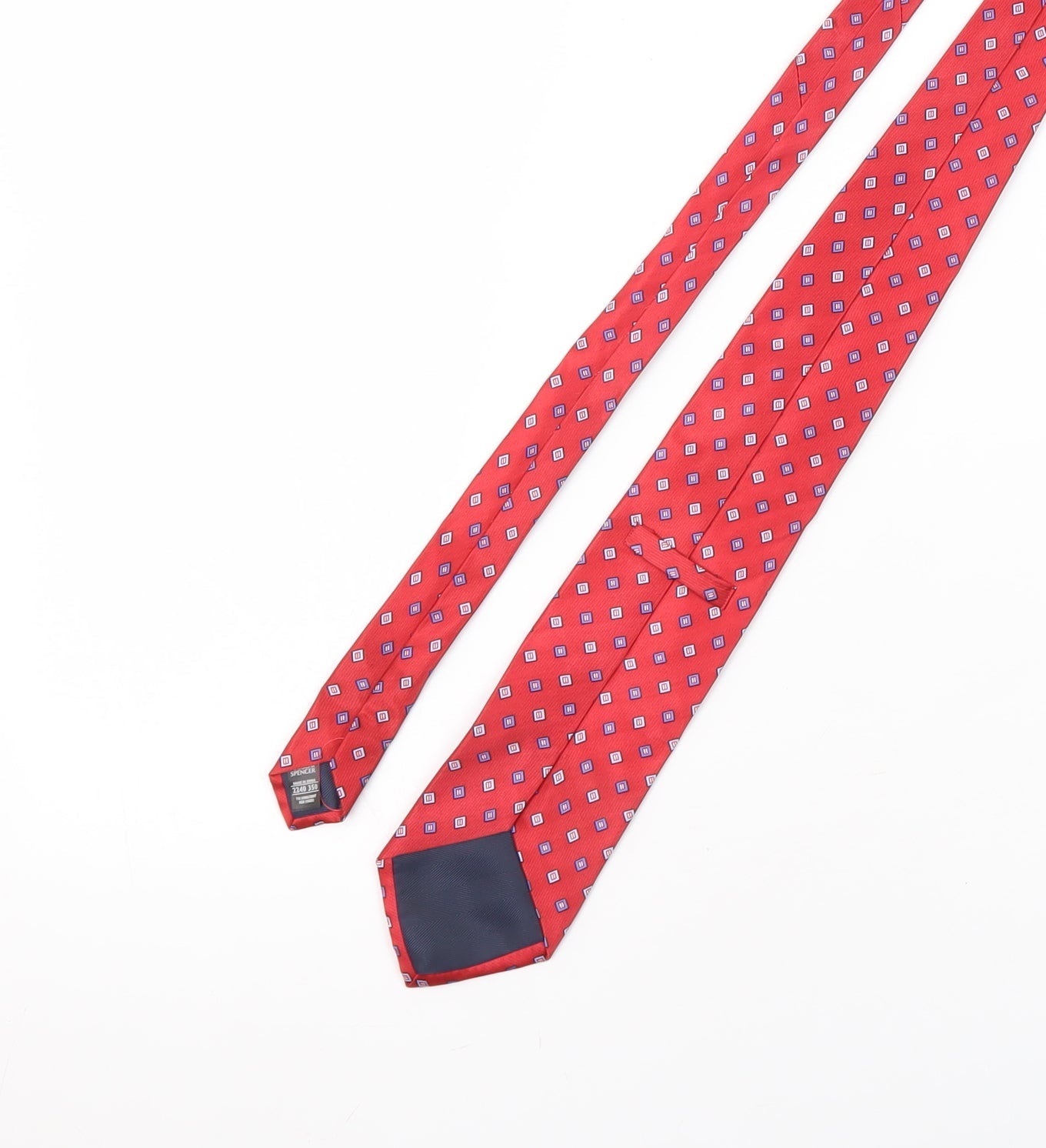 Marks and Spencer Men's Red Silk Geometric Tie One Size