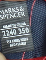 Marks and Spencer Men's Red Silk Geometric Tie One Size