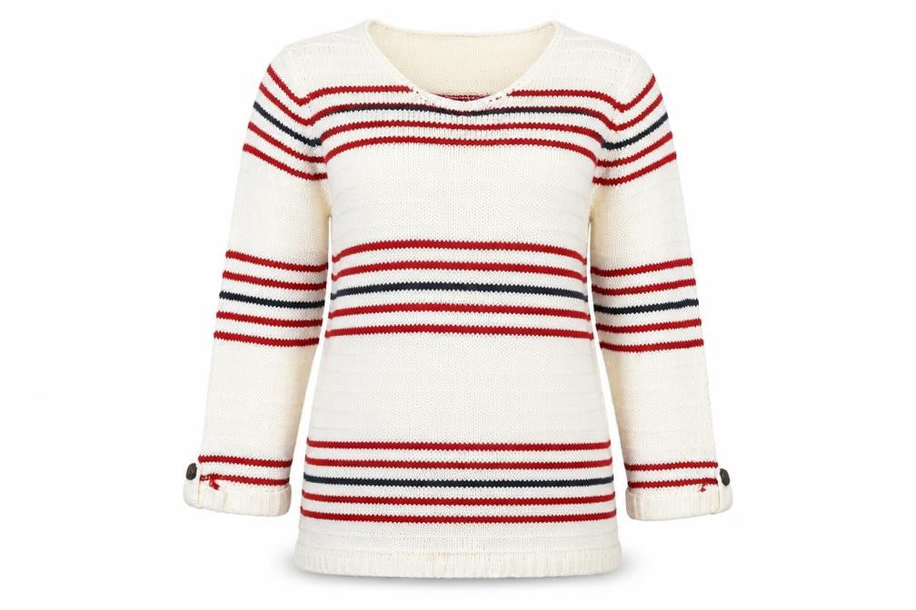 Womens UK Size 2 Marble White Pullover Jumper