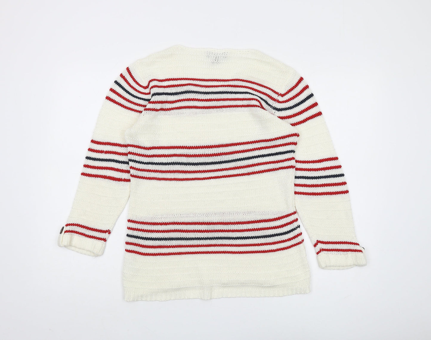 Womens UK Size 2 Marble White Pullover Jumper