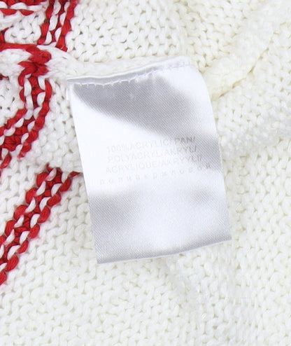 Womens UK Size 2 Marble White Pullover Jumper