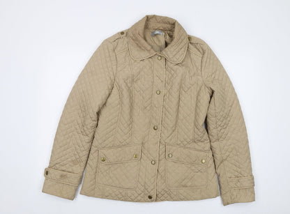 Womens UK Size 12 Wallis Beige Quilted Coat
