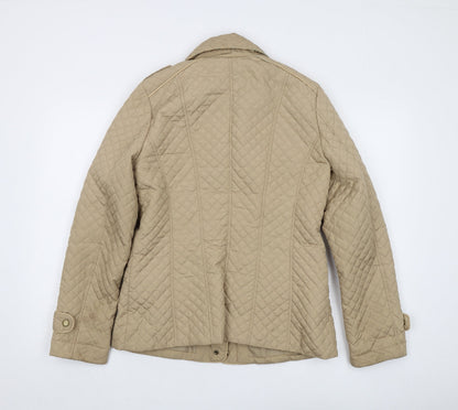 Womens UK Size 12 Wallis Beige Quilted Coat