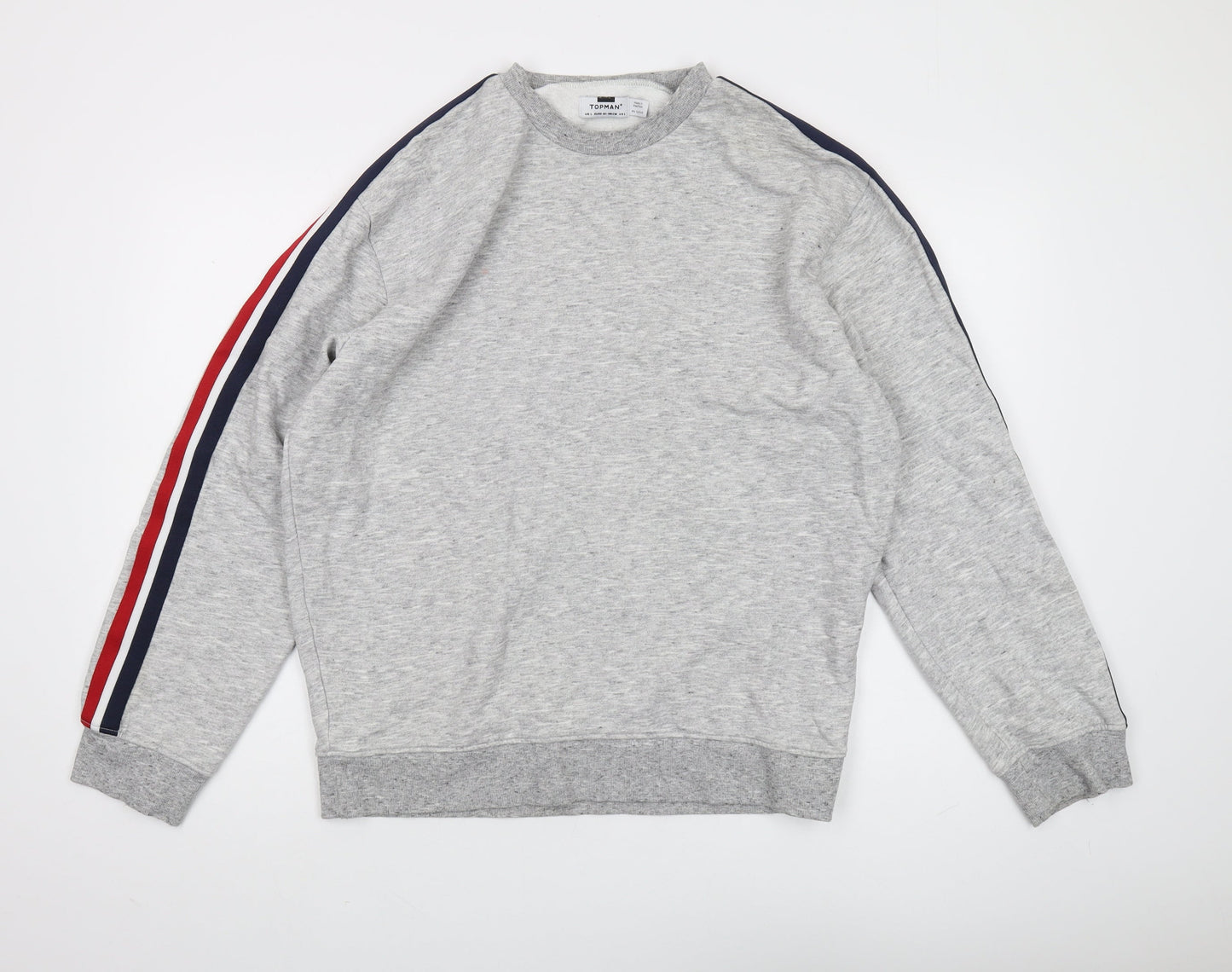 Topman Men's Grey L Pullover Sweatshirt Logo Accent