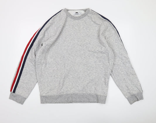 Topman Men's Grey L Pullover Sweatshirt Logo Accent