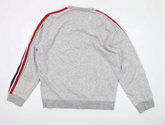 Topman Men's Grey L Pullover Sweatshirt Logo Accent